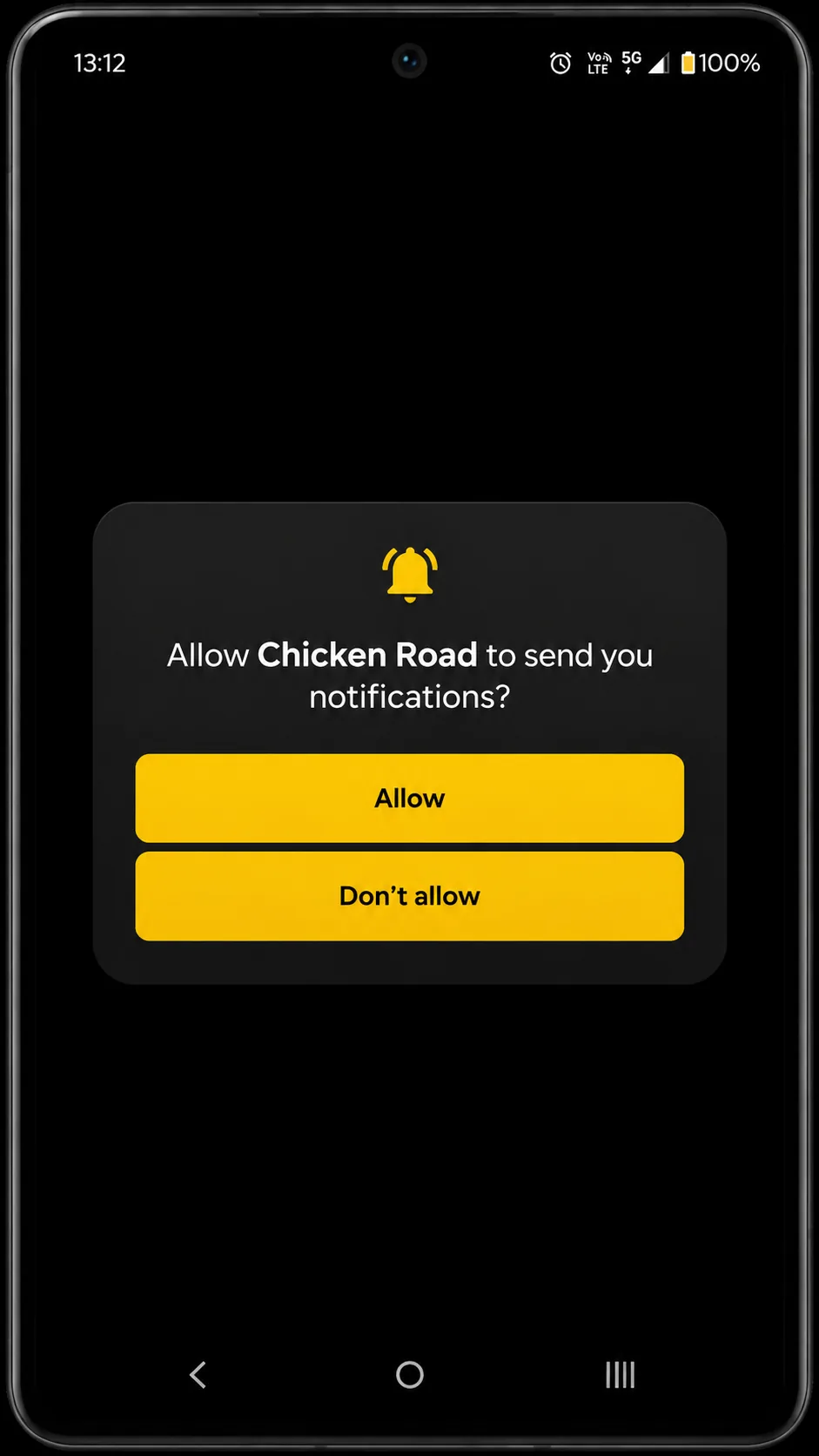 Chicken Road’ni o‘rnatish, bildirishnomalar va ilovani ochish (tasvir)