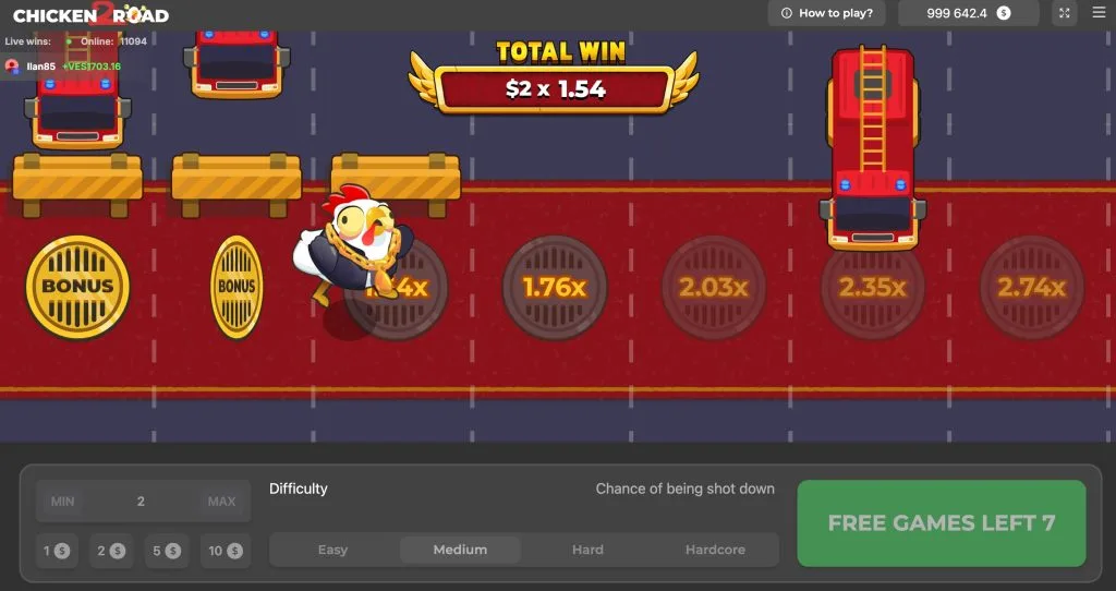 Chicken Road 2 Bonus kazino o'yini
