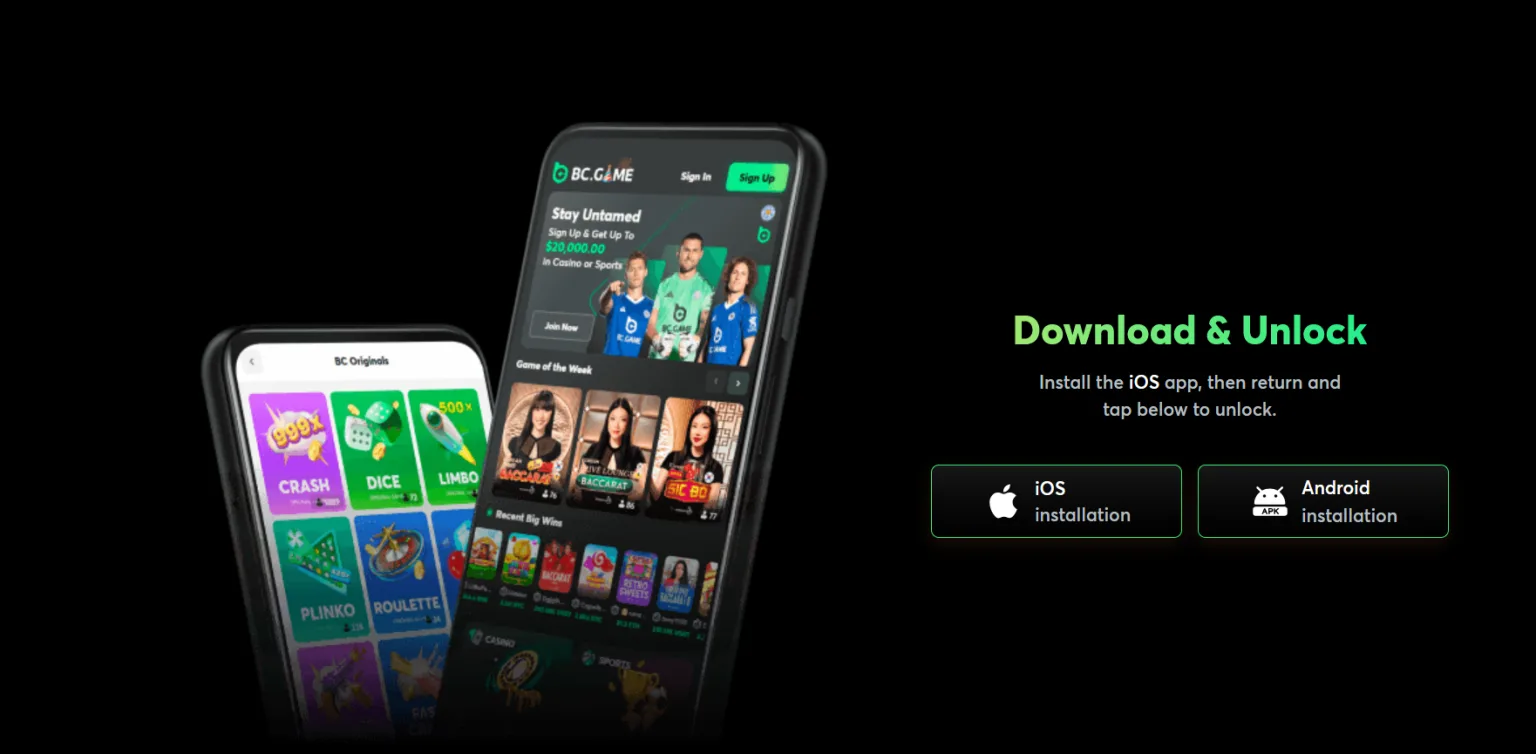 BC.Game mobil ilovasini yuklab olish va qabulxonaga kirish